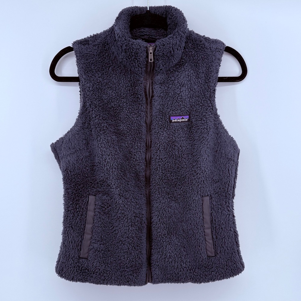 Patagonia Los Gatos Fleece Vest Womens Medium Dark Gray Full Zip 25216